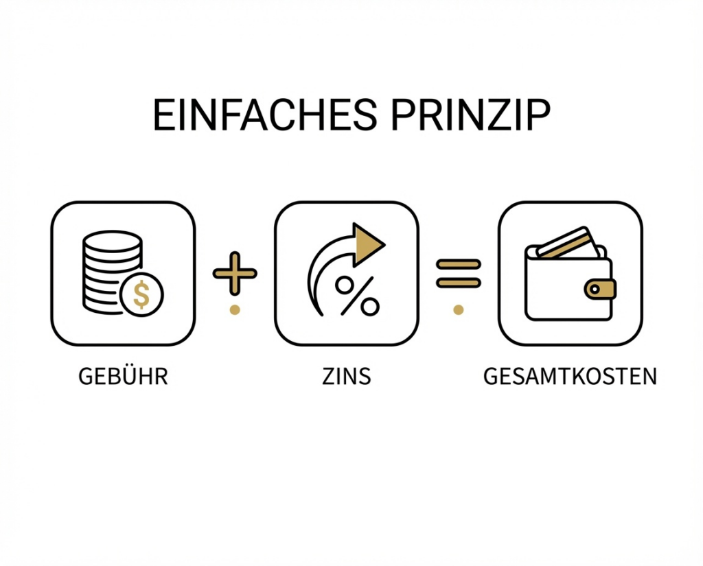 Gebühr + Zins = Gesamtkosten