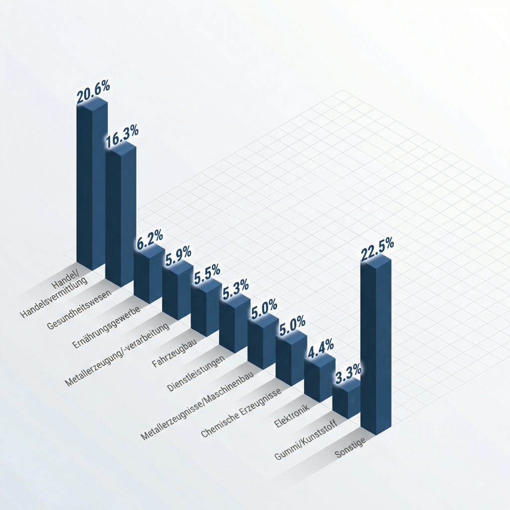 Factoring KMU Deutschland: Branchenmix Top 10 in Deutschland 2024
